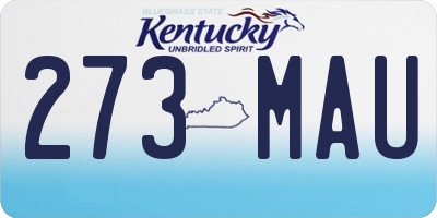 KY license plate 273MAU