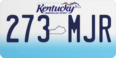 KY license plate 273MJR