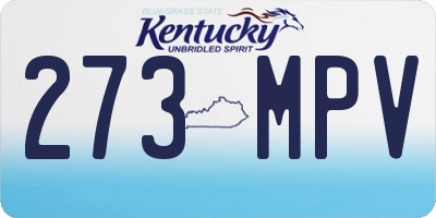 KY license plate 273MPV
