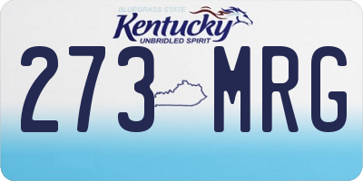 KY license plate 273MRG