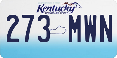 KY license plate 273MWN