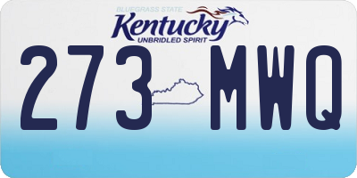 KY license plate 273MWQ
