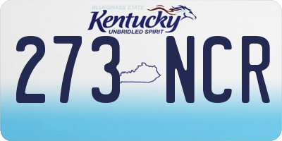 KY license plate 273NCR