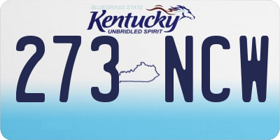 KY license plate 273NCW