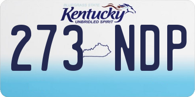 KY license plate 273NDP