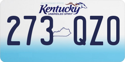 KY license plate 273QZO