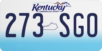 KY license plate 273SGO