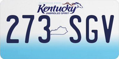 KY license plate 273SGV