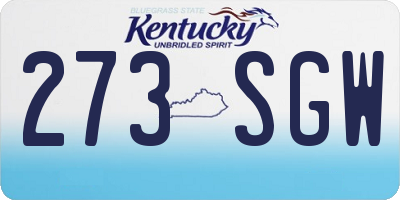 KY license plate 273SGW