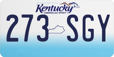 KY license plate 273SGY