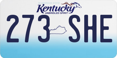 KY license plate 273SHE