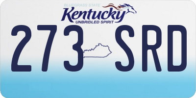 KY license plate 273SRD