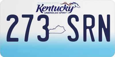 KY license plate 273SRN