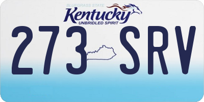 KY license plate 273SRV