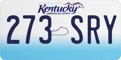 KY license plate 273SRY