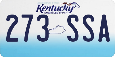 KY license plate 273SSA