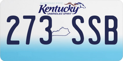 KY license plate 273SSB