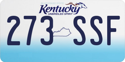 KY license plate 273SSF
