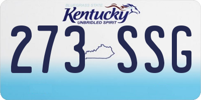 KY license plate 273SSG