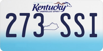 KY license plate 273SSI