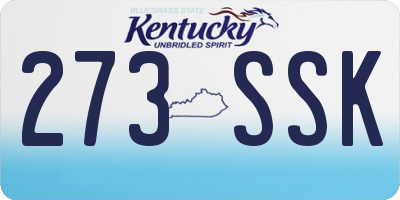 KY license plate 273SSK