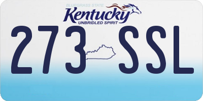 KY license plate 273SSL