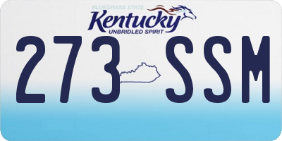 KY license plate 273SSM