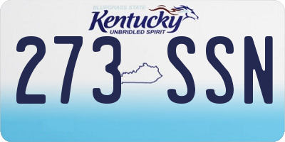 KY license plate 273SSN