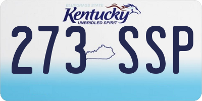 KY license plate 273SSP