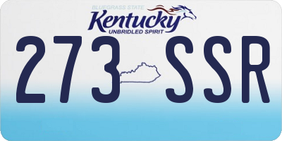 KY license plate 273SSR