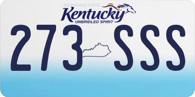 KY license plate 273SSS