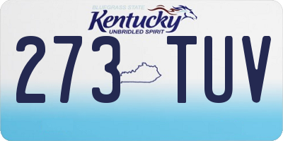 KY license plate 273TUV