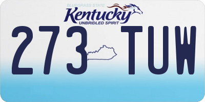 KY license plate 273TUW