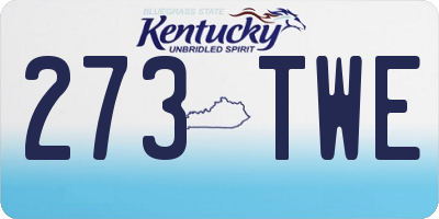 KY license plate 273TWE