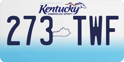 KY license plate 273TWF
