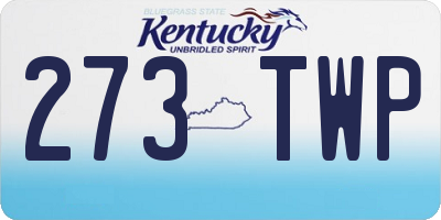 KY license plate 273TWP