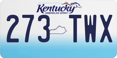 KY license plate 273TWX