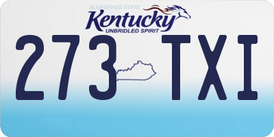 KY license plate 273TXI