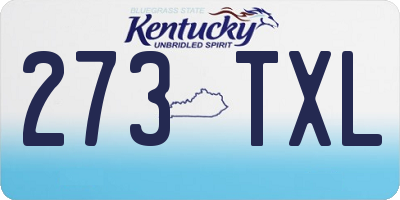 KY license plate 273TXL