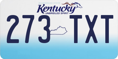 KY license plate 273TXT