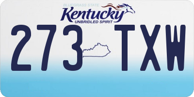 KY license plate 273TXW