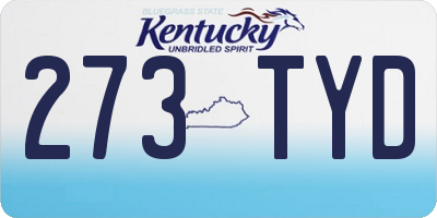 KY license plate 273TYD