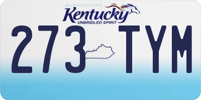 KY license plate 273TYM