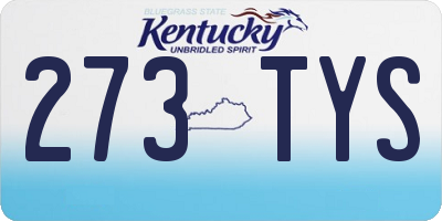 KY license plate 273TYS