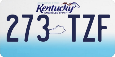 KY license plate 273TZF