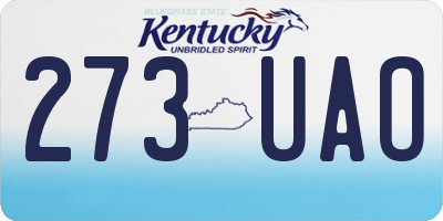 KY license plate 273UAO