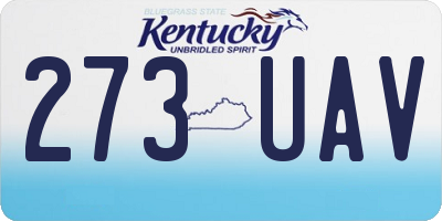 KY license plate 273UAV