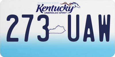 KY license plate 273UAW