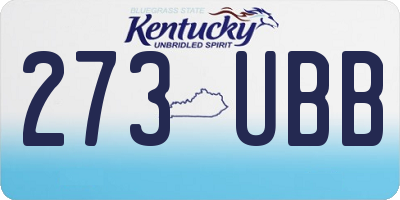 KY license plate 273UBB