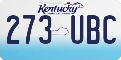 KY license plate 273UBC